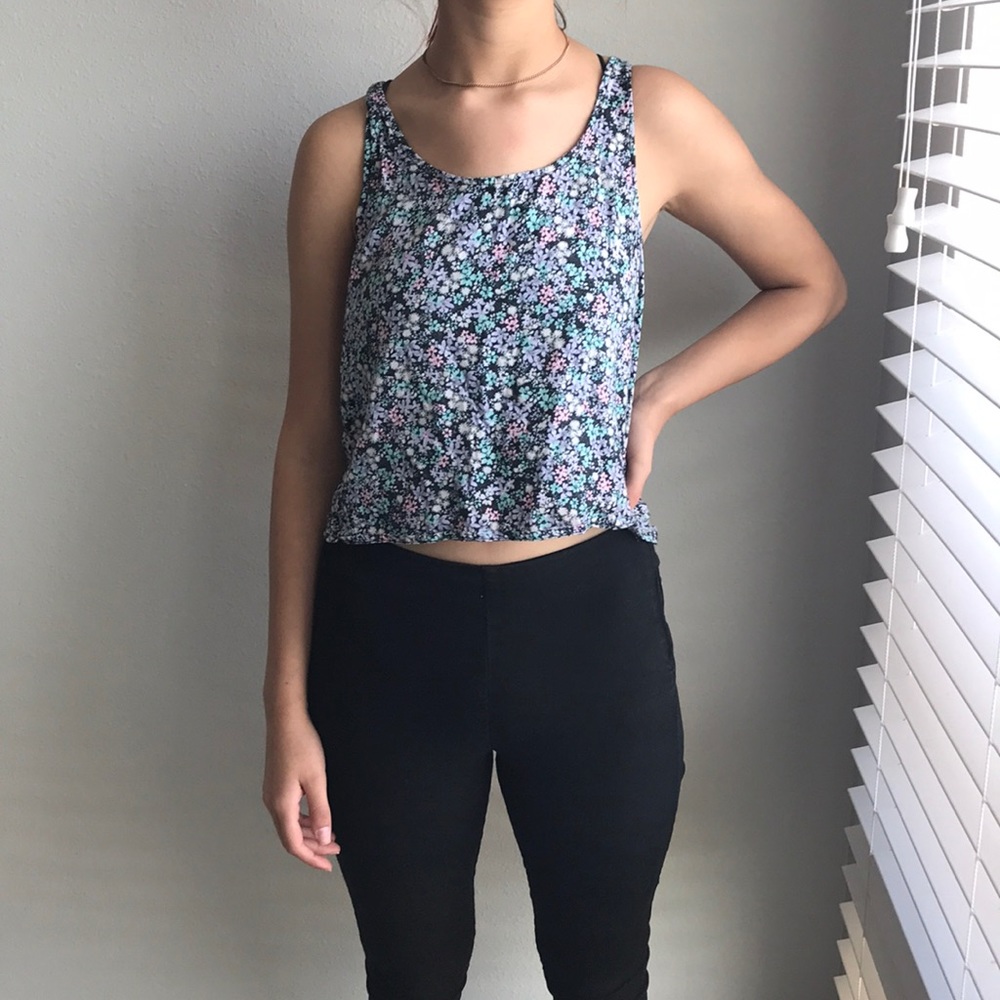 Crop top flowy blouse